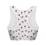 Glasses Of Wine Pattern Print Women's Sports Bra