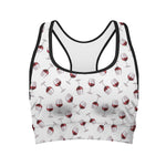 Glasses Of Wine Pattern Print Women's Sports Bra