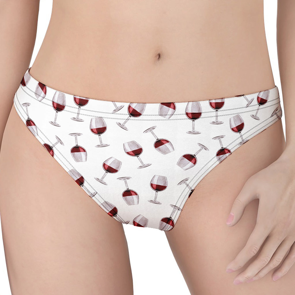 Glasses Of Wine Pattern Print Women's Thong