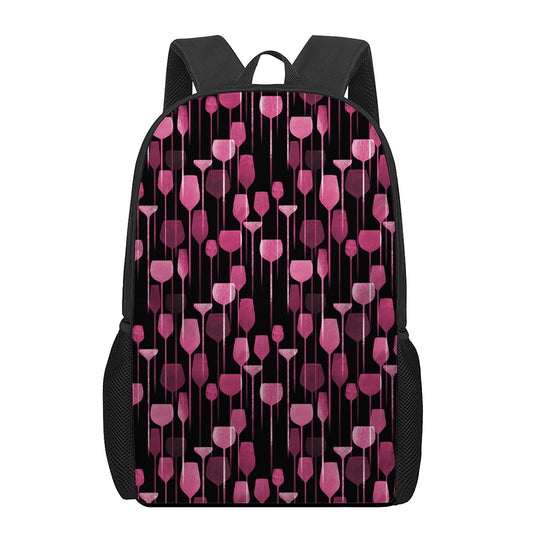 Glasses Of Wine Print 17 Inch Backpack