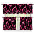 Glasses Of Wine Print 3 Piece Kitchen Curtains