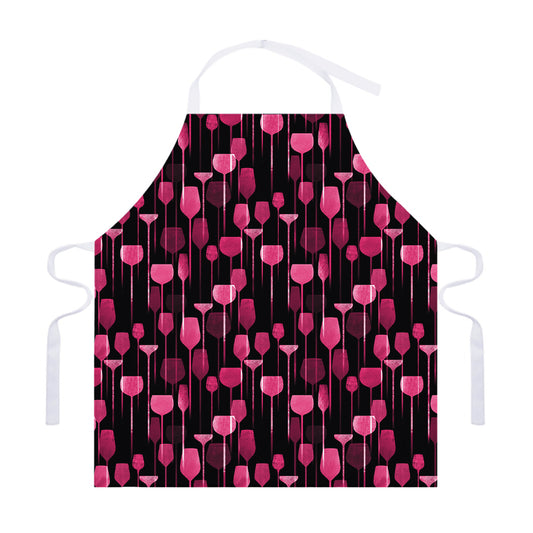 Glasses Of Wine Print Adjustable Apron
