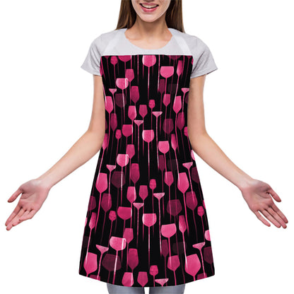 Glasses Of Wine Print Adjustable Apron