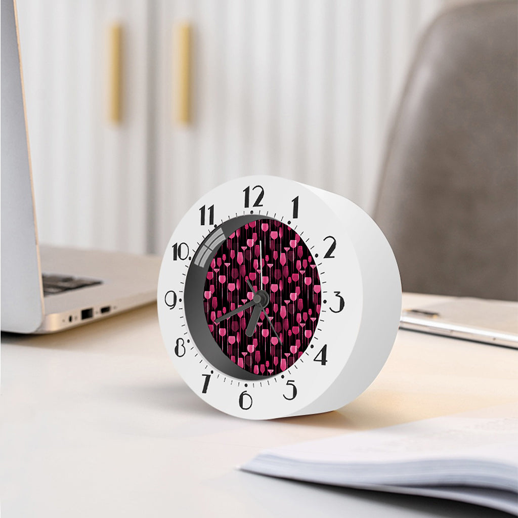 Glasses Of Wine Print Alarm Clock