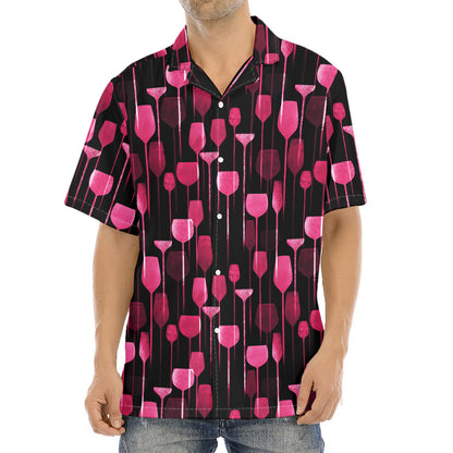 Glasses Of Wine Print Aloha Shirt