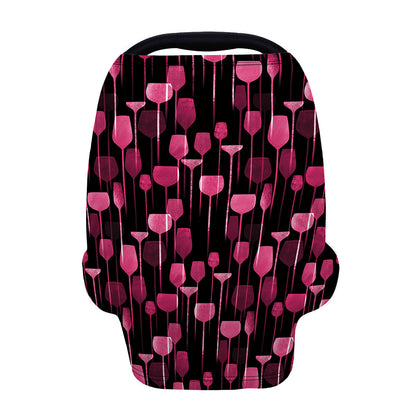 Glasses Of Wine Print Baby Seat Cover