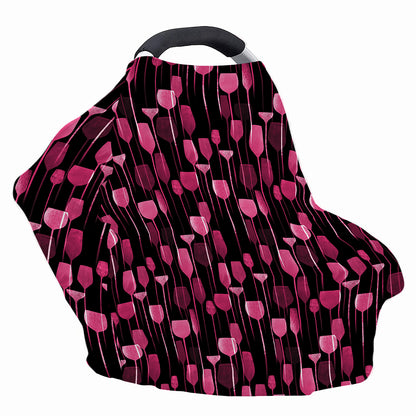 Glasses Of Wine Print Baby Seat Cover