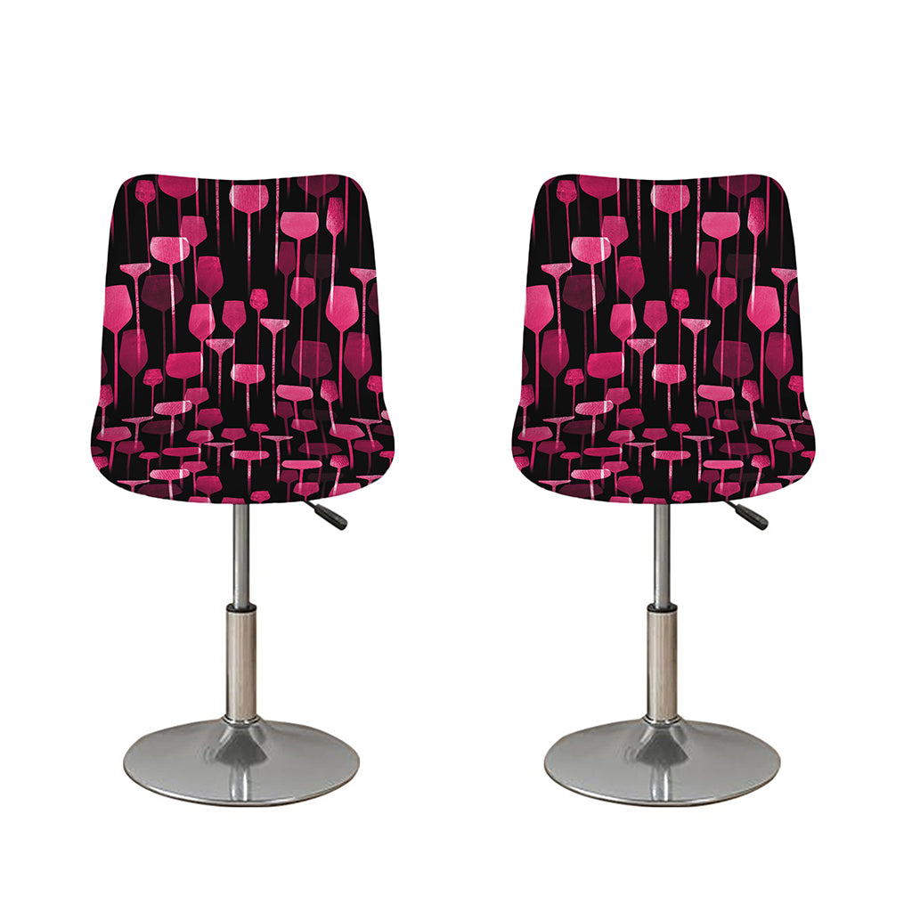 Glasses Of Wine Print Bar Stool Covers