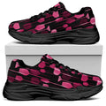 Glasses Of Wine Print Black Chunky Shoes