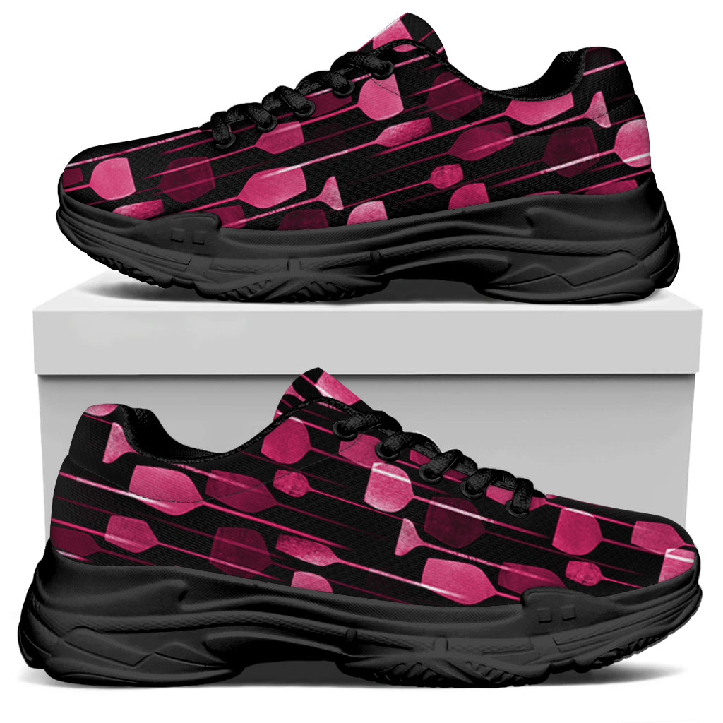 Glasses Of Wine Print Black Chunky Shoes