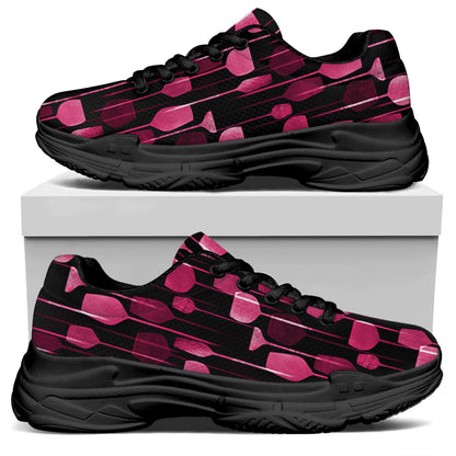Glasses Of Wine Print Black Chunky Shoes