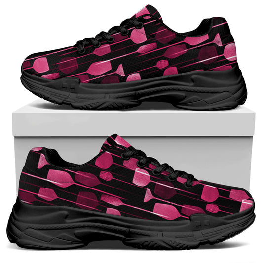 Glasses Of Wine Print Black Chunky Shoes