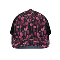 Glasses Of Wine Print Black Mesh Trucker Hat