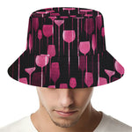 Glasses Of Wine Print Bucket Hat