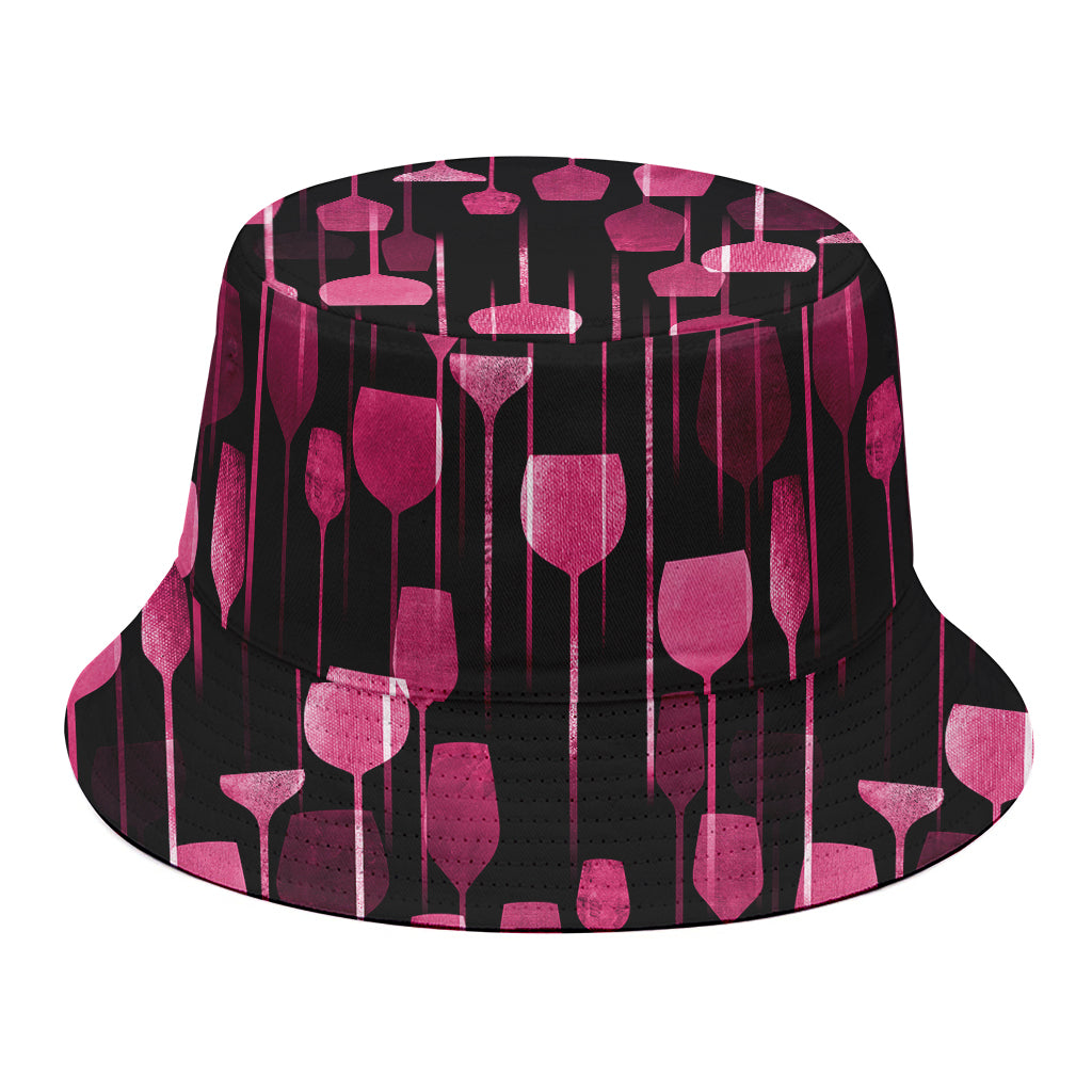 Glasses Of Wine Print Bucket Hat