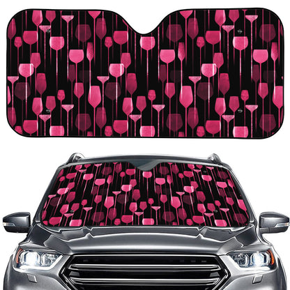 Glasses Of Wine Print Car Windshield Sun Shade