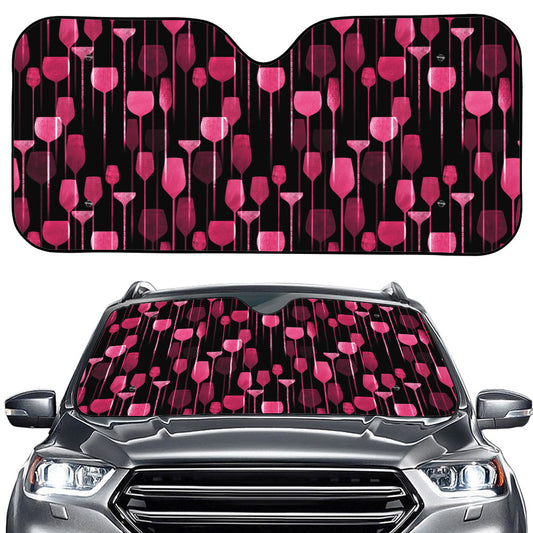 Glasses Of Wine Print Car Windshield Sun Shade
