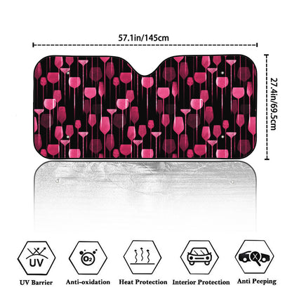 Glasses Of Wine Print Car Windshield Sun Shade