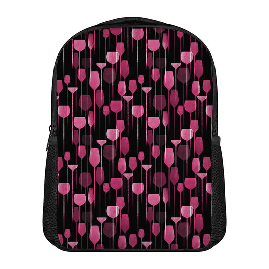 Glasses Of Wine Print Casual Backpack