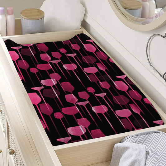 Glasses Of Wine Print Changing Pad Cover