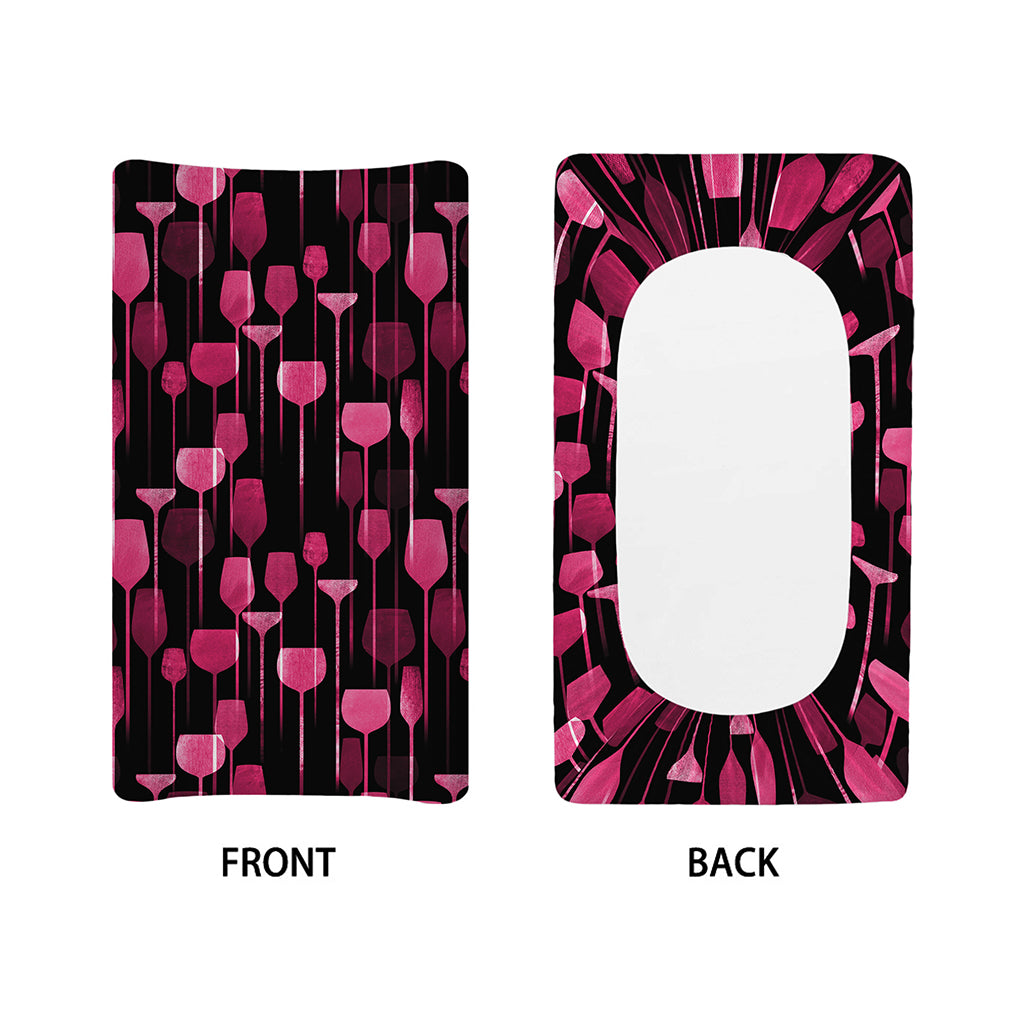 Glasses Of Wine Print Changing Pad Cover