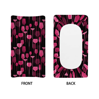 Glasses Of Wine Print Changing Pad Cover