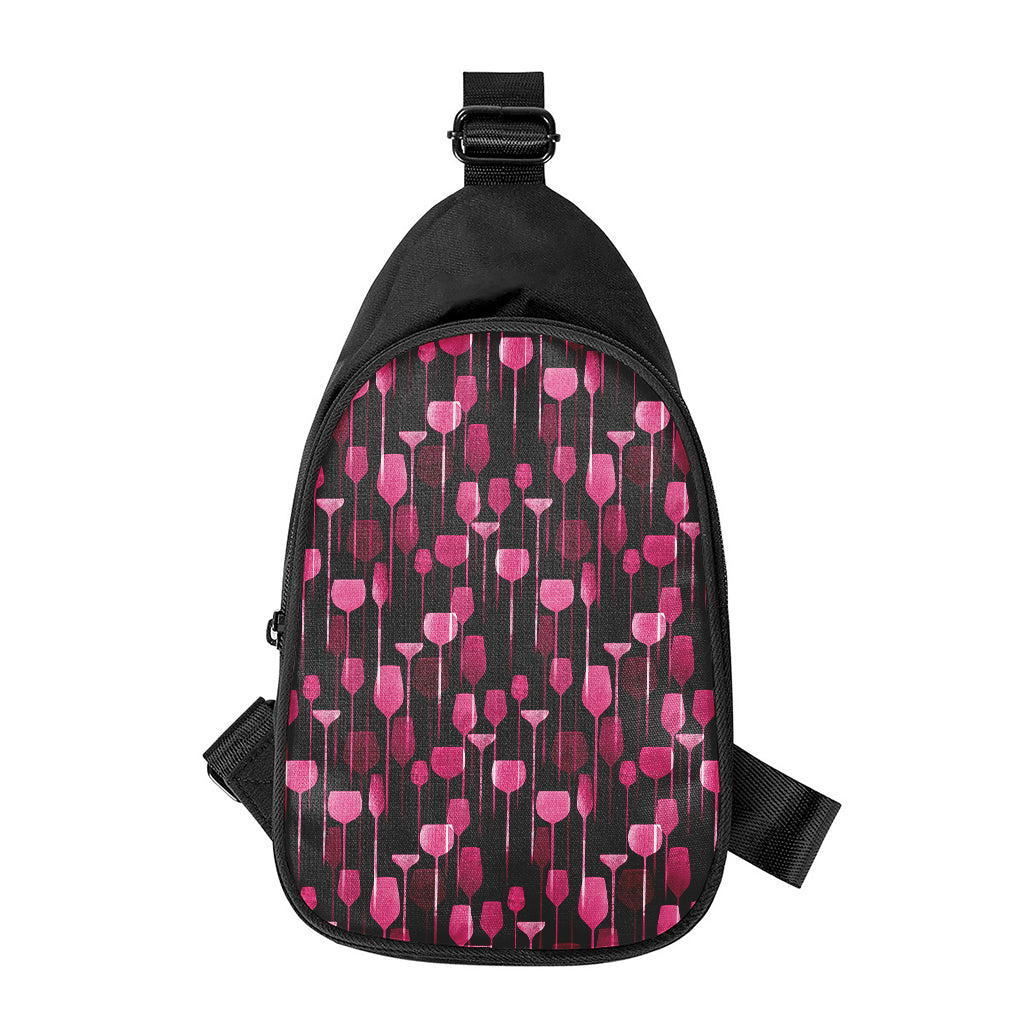 Glasses Of Wine Print Chest Bag