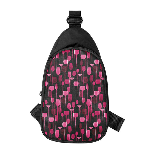 Glasses Of Wine Print Chest Bag