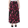 Glasses Of Wine Print Chiffon Maxi Skirt