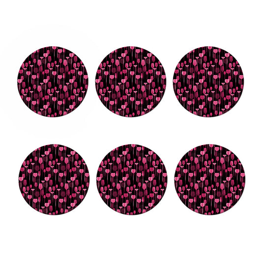 Glasses Of Wine Print Coaster Set