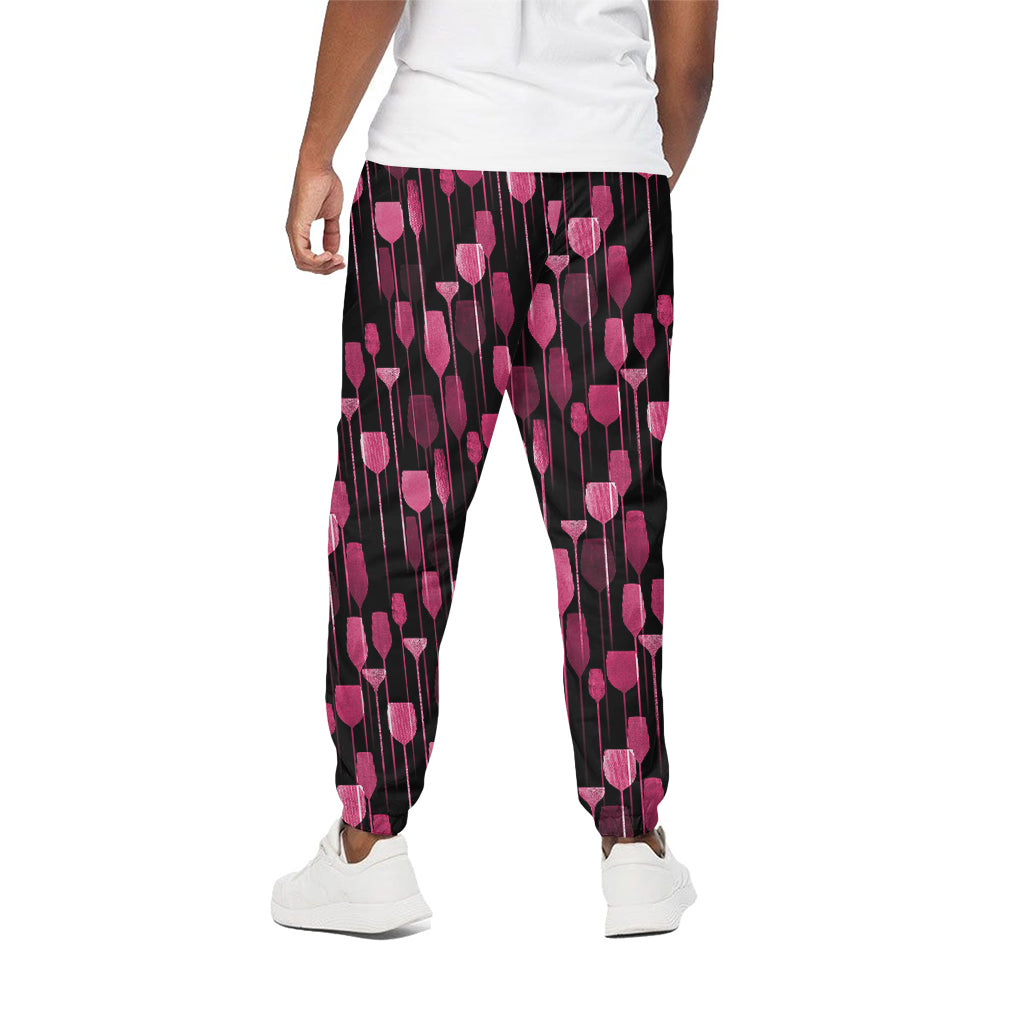 Glasses Of Wine Print Cotton Pants