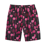 Glasses Of Wine Print Cotton Shorts