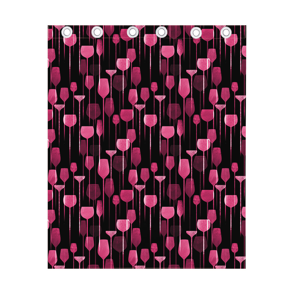 Glasses Of Wine Print Curtain
