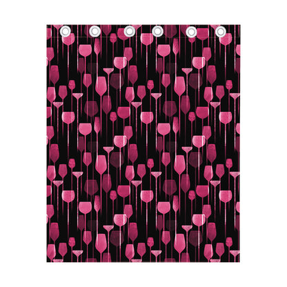 Glasses Of Wine Print Curtain