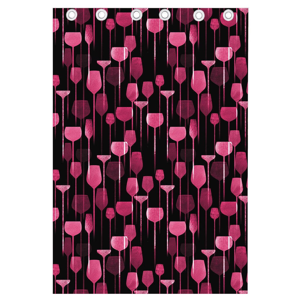 Glasses Of Wine Print Curtain