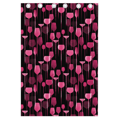 Glasses Of Wine Print Curtain