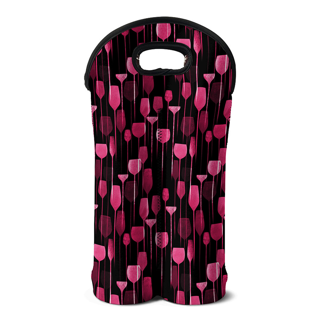 Glasses Of Wine Print Double Neoprene Wine Tote