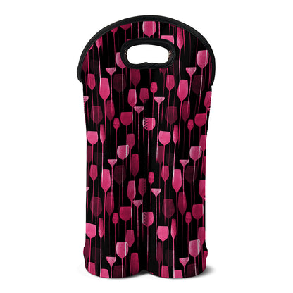Glasses Of Wine Print Double Neoprene Wine Tote