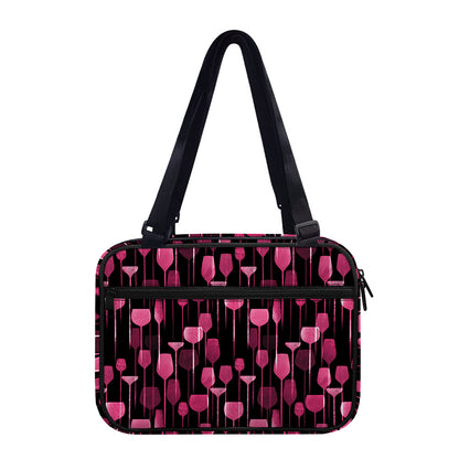 Glasses Of Wine Print Double Strap Bible Bag