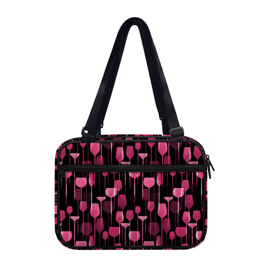 Glasses Of Wine Print Double Strap Bible Bag
