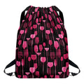 Glasses Of Wine Print Drawstring Backpack