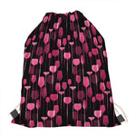 Glasses Of Wine Print Drawstring Bag