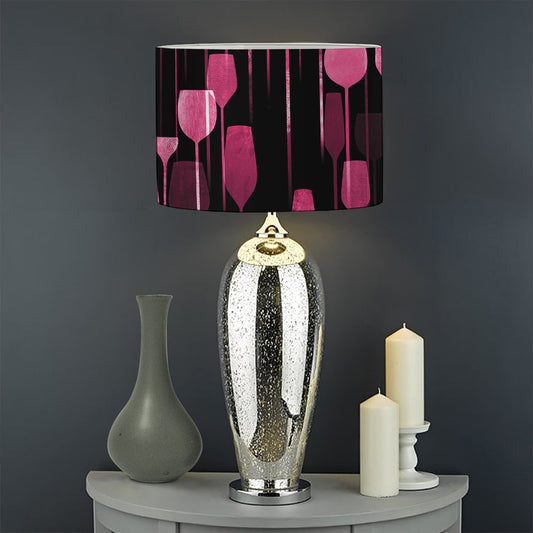 Glasses Of Wine Print Drum Lamp Shade