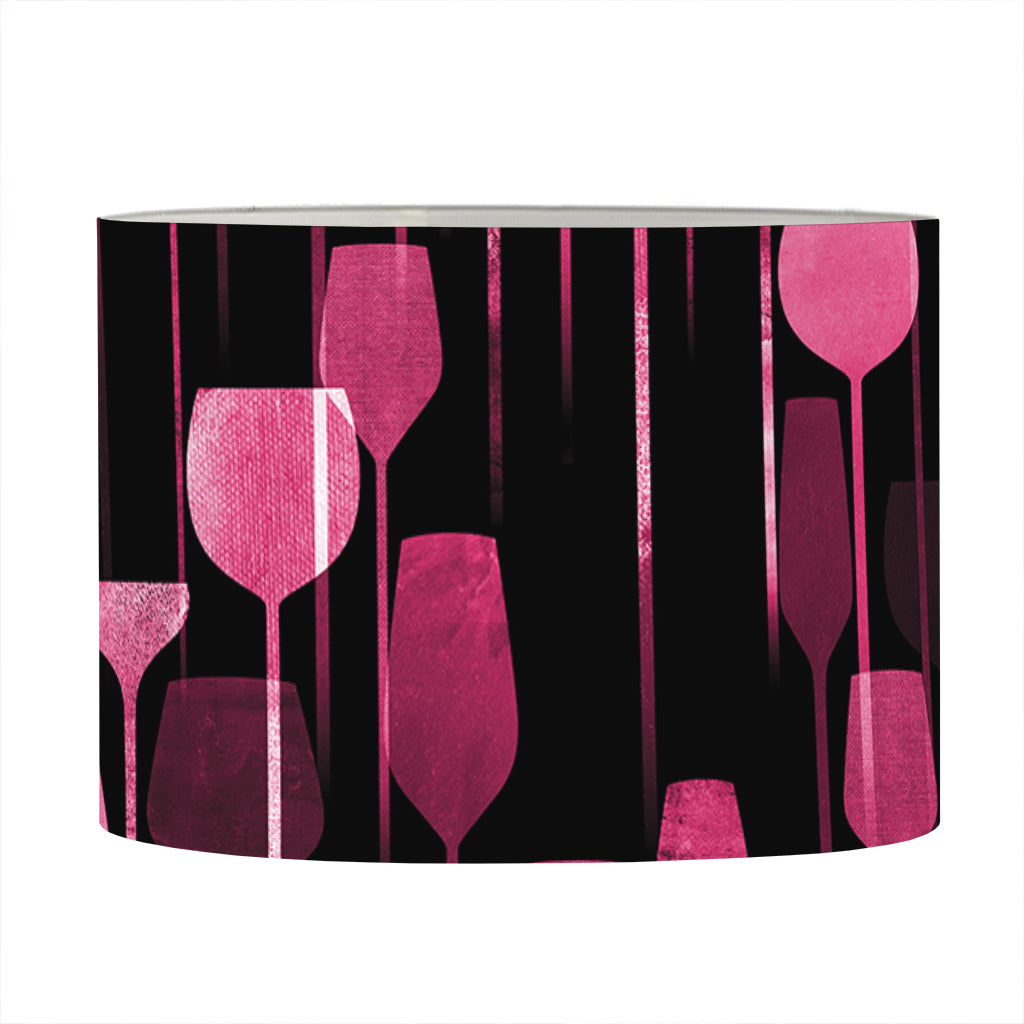 Glasses Of Wine Print Drum Lamp Shade