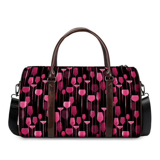 Glasses Of Wine Print Duffle Bag