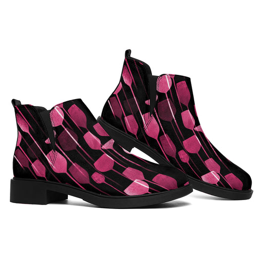 Glasses Of Wine Print Flat Ankle Boots