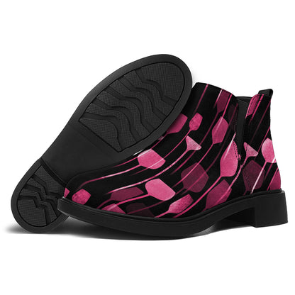 Glasses Of Wine Print Flat Ankle Boots