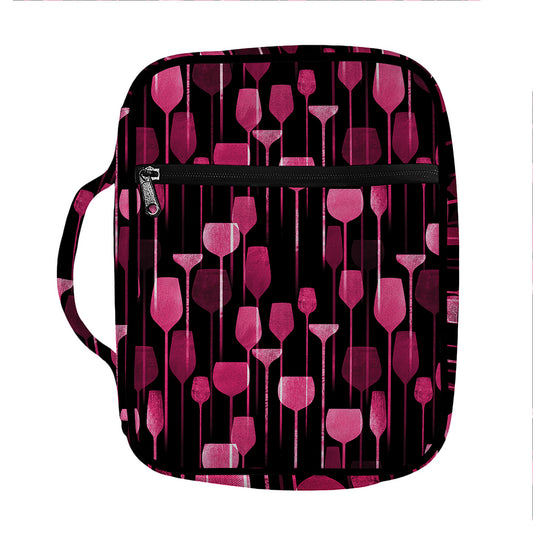 Glasses Of Wine Print Front Pocket Bible Bag