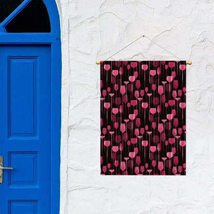 Glasses Of Wine Print Garden Flag