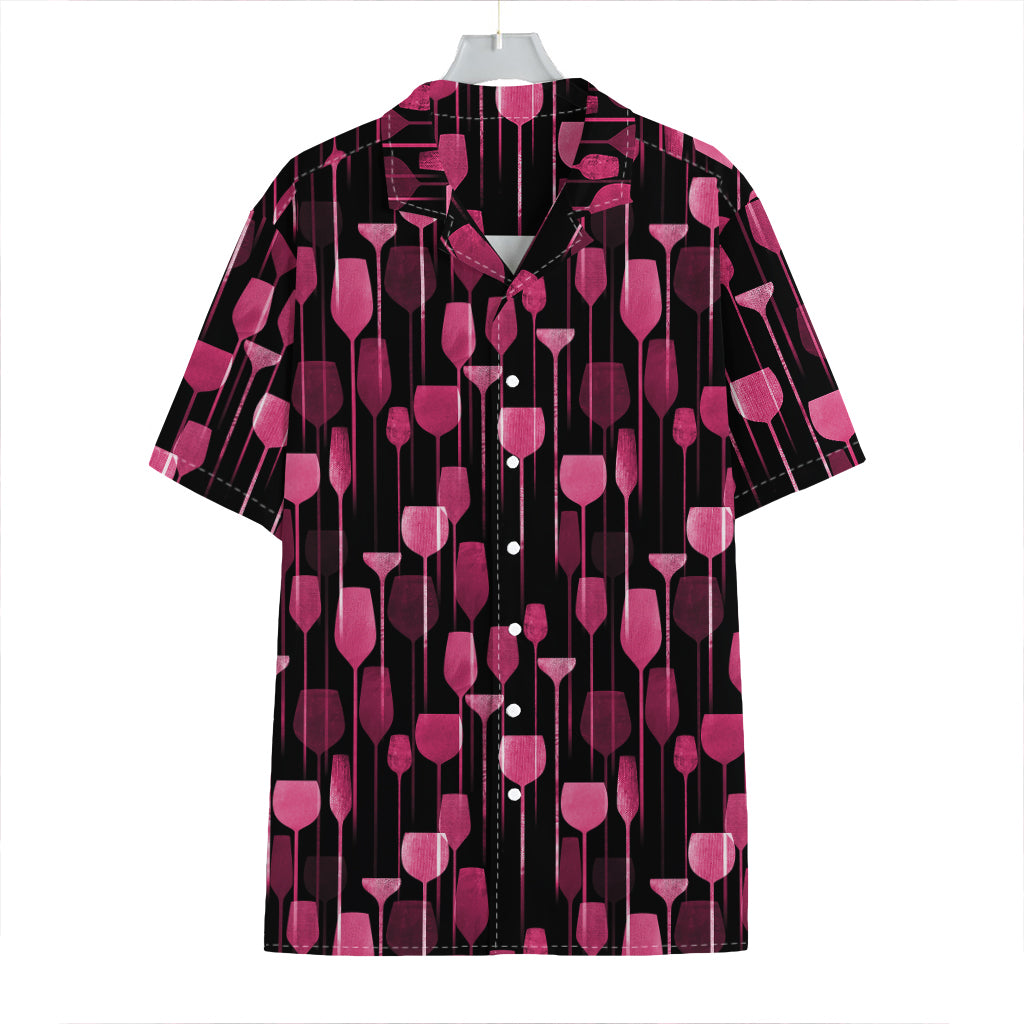 Glasses Of Wine Print Hawaiian Shirt